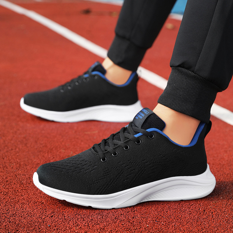 Knit Fabric Lace Up Sneakers - New Shoes for Men Sneaker Spring