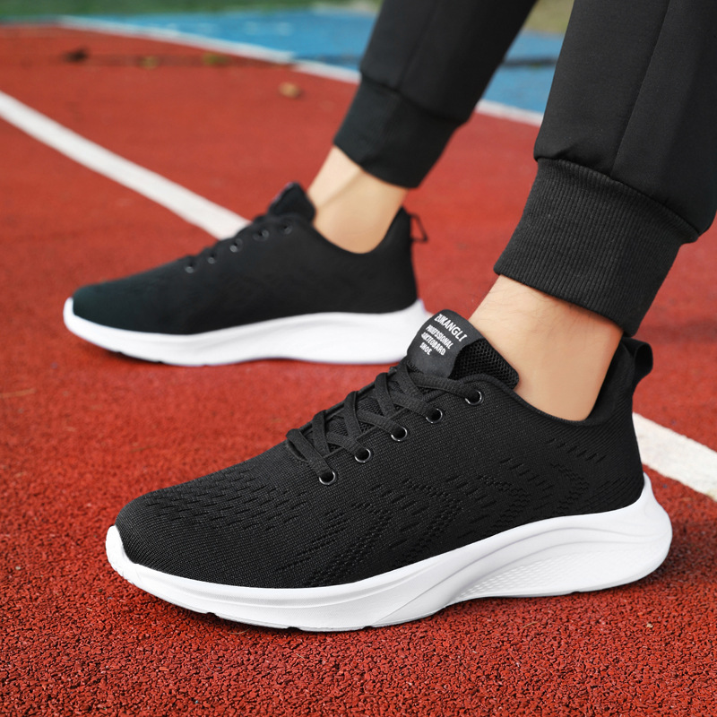 New Shoes for Men Sneaker Spri - Knit Fabric Lace Up Sneakers recension och pris