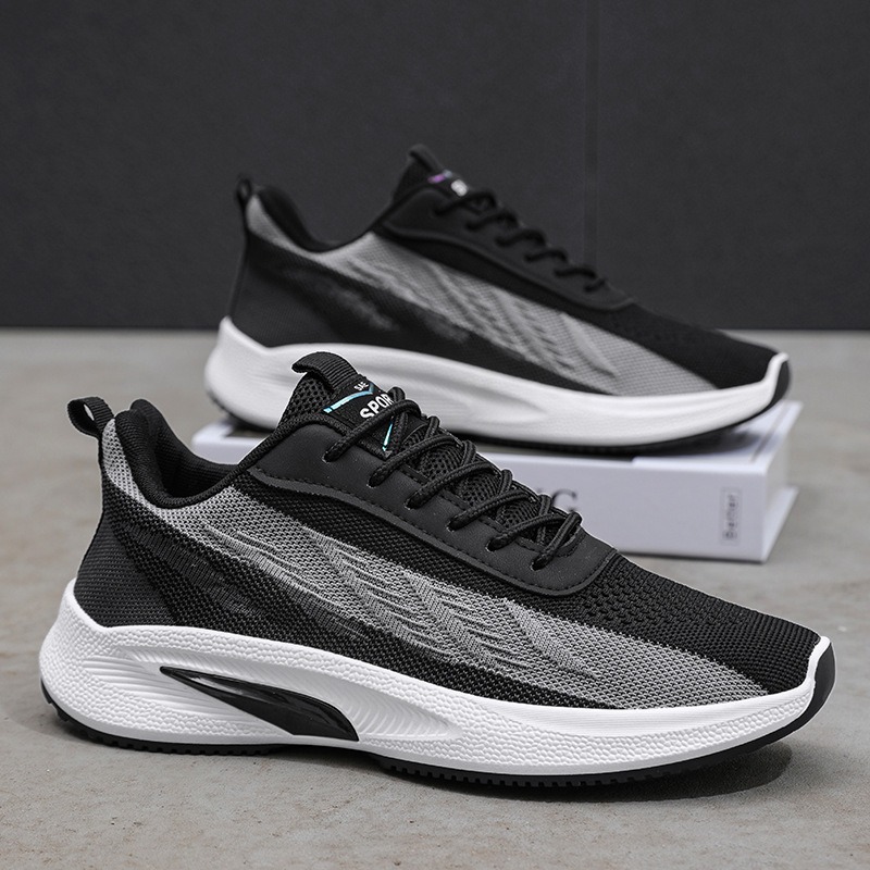 designer running shoes man bre - Knit Fabric Lace Up Sneakers recension och pris