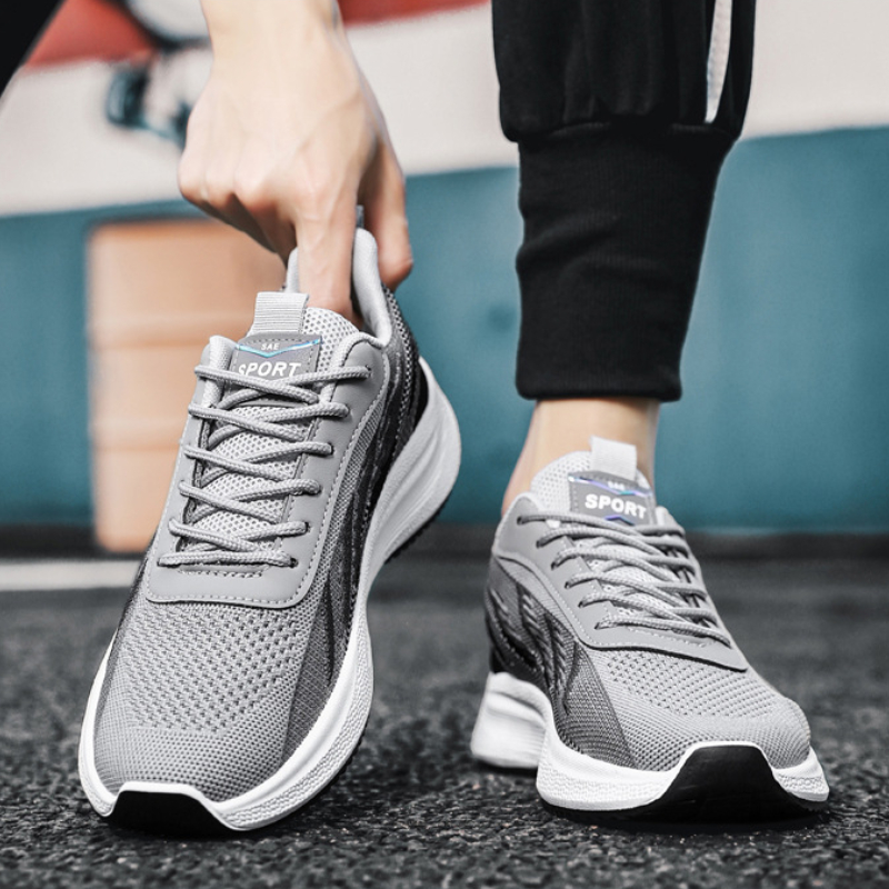 designer running shoes man bre - Knit Fabric Lace Up Sneakers recension och pris