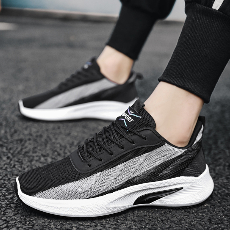 designer running shoes man bre - Knit Fabric Lace Up Sneakers recension och pris